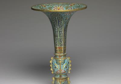 图片[2]-Copper gu-shapeed vase in cloisonne enamels, Qing dynasty (1644-1911)-China Archive